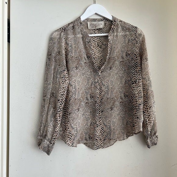 Rory Beca Silk Snake Print Blouse - Picture 3 of 4